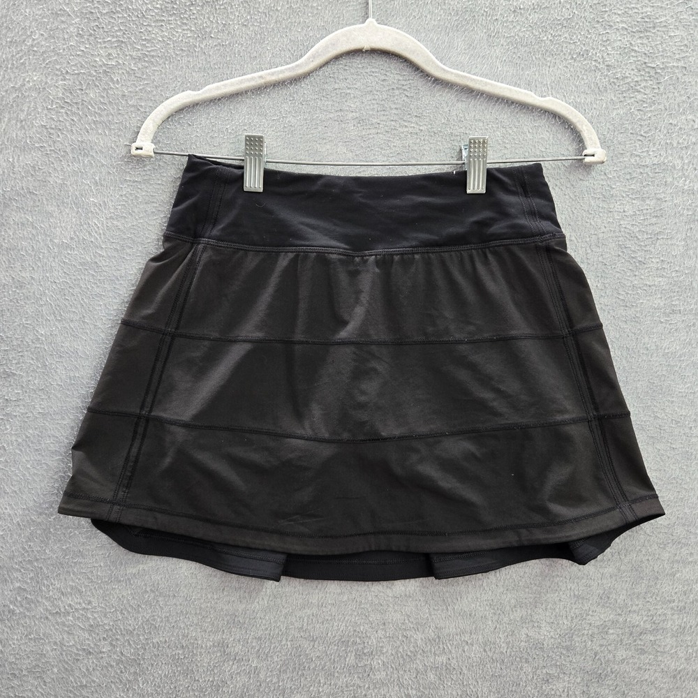 Lululemon Women Pace Rival Skirt Activewear 2 TALL‎ Black Mini Lined Polyester